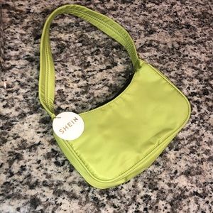 Green Polyester Baguette Bag
